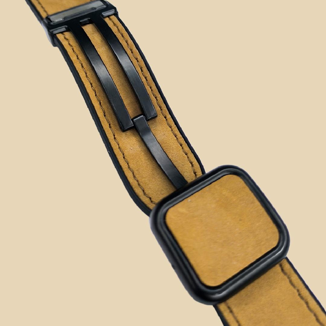 Brown Leather Magnetic Lock Strap, 42mm