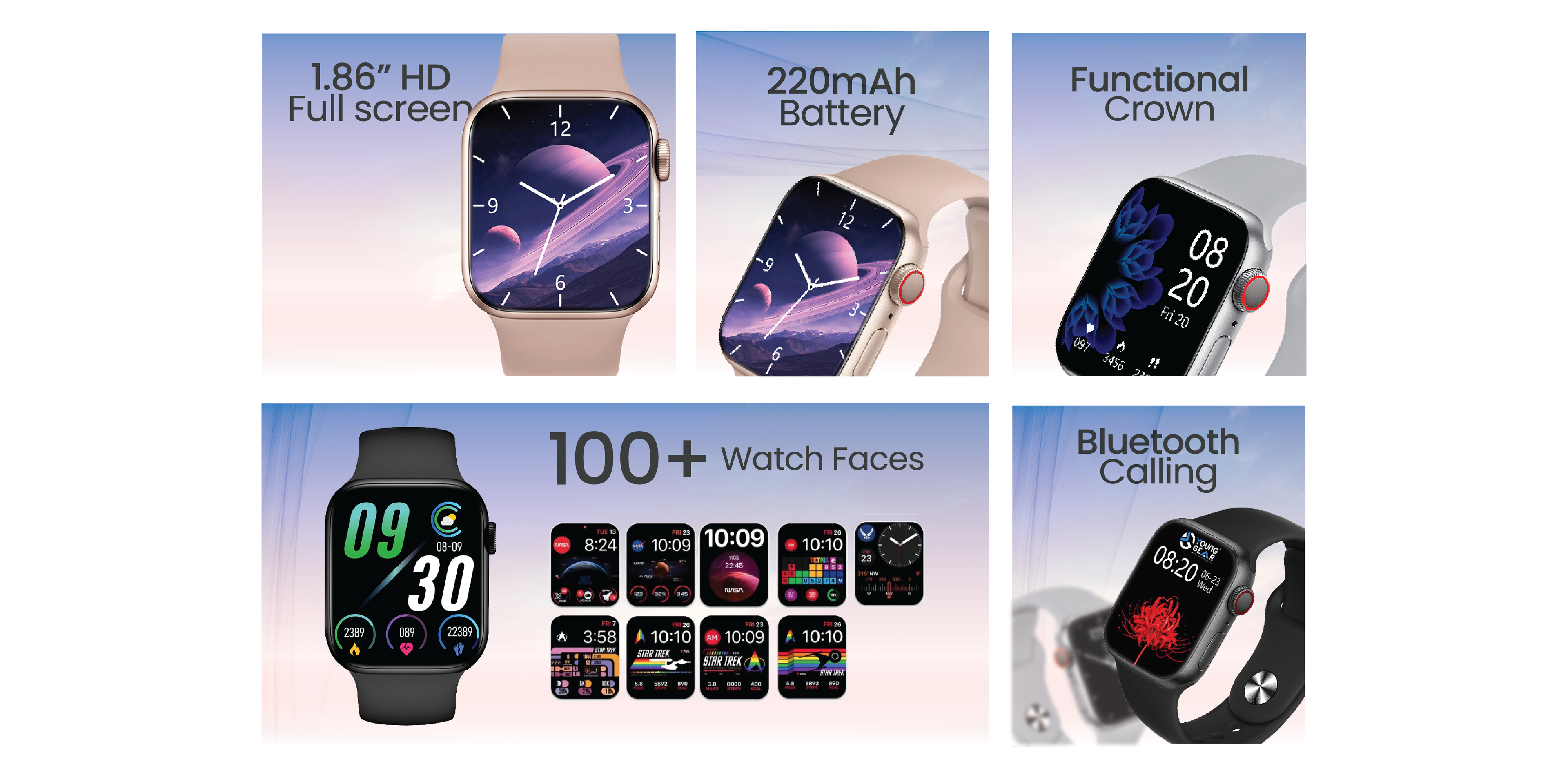 Younggear sky smartwatch features